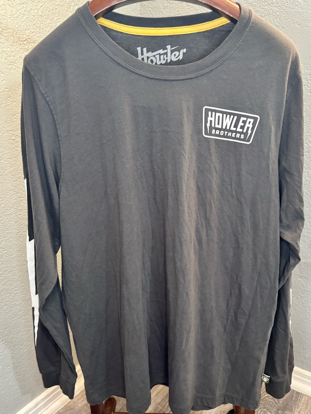 Howler Brothers Charcoal Long-Sleeve Tee with White Logo